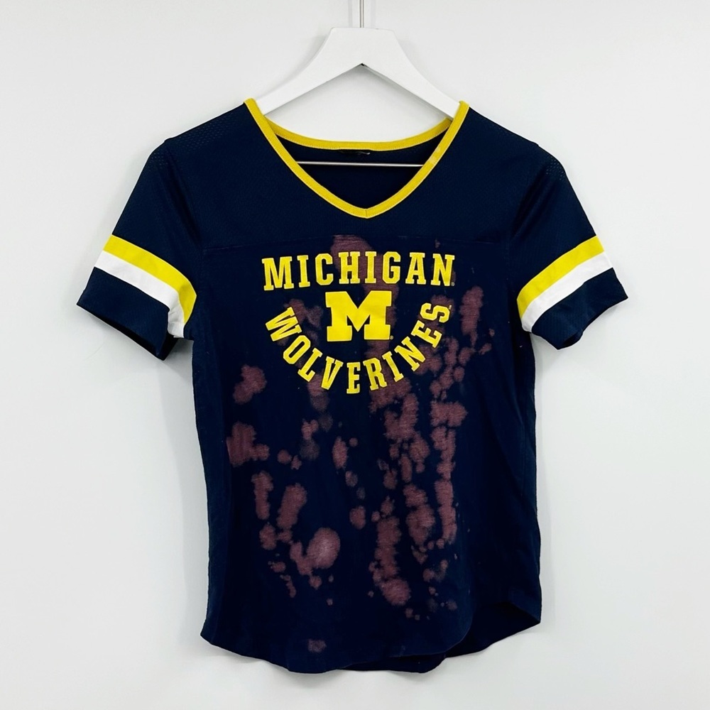 Michigan Wolverines Upcycled Short Sleeve Shirt Size Small